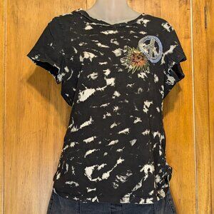 Black & white tie-dye womens western t-shirt size XL